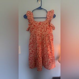 Cat & Jack Orange and White Floral Dress